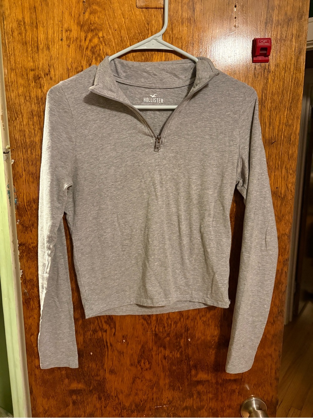 Hollister Heather Gray Logo Pullover